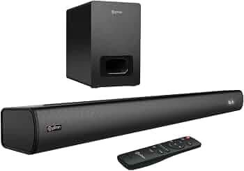 pTron Newly Launched Jazz Pro 120W Soundbar with Wired Subwoofer, 2.1 CH, Multi-Connectivity BT5.3/HDMI ARC/Opt in/Aux/USB, 3 Equaliser Modes Movie/Mu...
