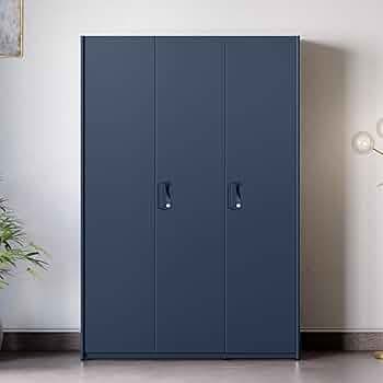 GODREJ INTERIO Neolite 3-Door Steel Almirah (Denim Blue) (1 Locker, 7 Shelves) 1-Year Warranty, 5 Shelves, 1 Locker