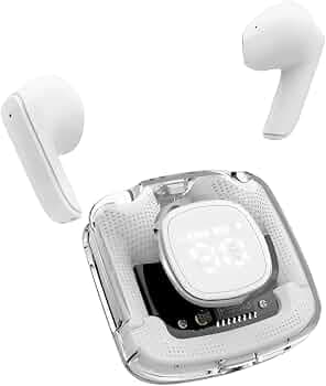VEHOP F11 Transparent TWS Earbud, Bluetooth Earbuds with Display, Transparent Design, 30 Hrs Playtime with Fast Charging, Bluetooth 5.3 + ENC, 13mm HD...
