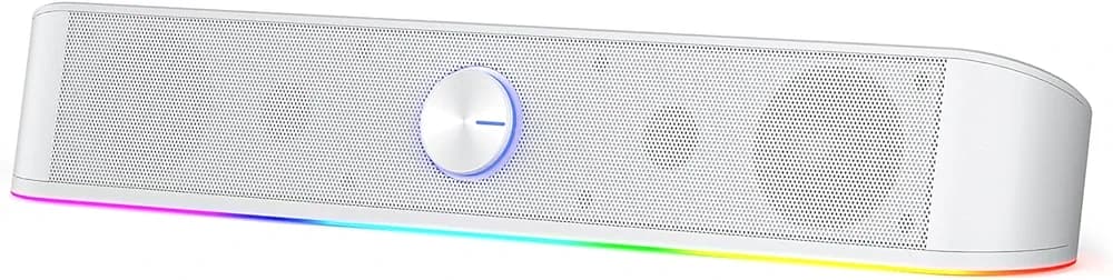Redragon GS560 RGB Desktop Soundbar, 2.0 Channel Computer Speaker with Dynamic Lighting Bar Audio-Light Sync/Display, Touch-Control Backlit with Volum...