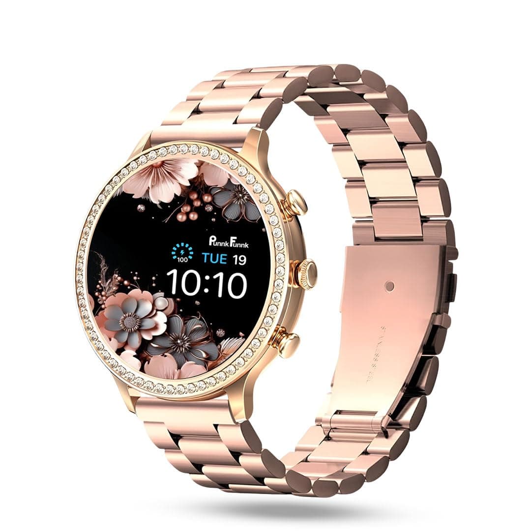 PunnkFunnk Genquira Smartwatch for Women with Bluetooth Calling, 1.69" HD AMOLED Display, Health & Fitness Tracker with SpO2, Heart Rate, 100+ Sports ...