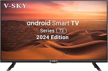 V-SKY 107 cm 43 inches Full HD Android Smart LED TV (Black) |Android LED (107 cm) |43EK72 Series