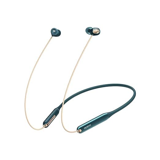 OPPO Enco M31 Wireless Bluetooth in Ear Neckband Earphones with Mic, Support AI-Powered Noise Reduction During Calls, IPX5 Water Resistant,Supports An