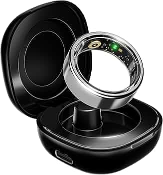boAt SmartRing Active w/Stylish Stainless-Steel & Lightweight, Health Monitor, Magnetic Charging Case, 5ATM,Crest App & Coins, 20+ Sports Modes(Radian...
