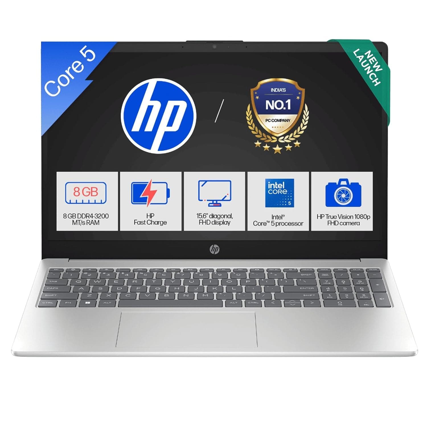 HP 15, Intel Core i5-1334U(13th Gen) Laptop (8GB DDR4,1TB SSD) Anti-Glare, Micro-Edge,15.6''/39.6cm, FHD, Win11, M365 Basic(1yr),Office Home24, Silver...