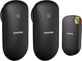 COSTAR Self-Powered Battery Free Wireless Door Bell Kits Chime Cordless Calling Bell-1000ft Range with 32 Chime Pebble 610