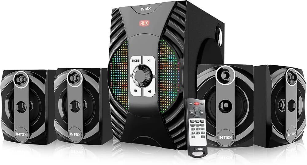 (Renewed) Intex Dazzle FMUB 4.1 Multimedia Bluetooth Speaker USB PLAYABILITY Powerful Audio Effect (Black)