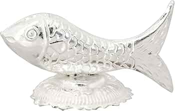 KMJ Pure Silver Fish/Chandi ki Machli/Fish for Astrological and Lal Kitab Remedy | Silver Fish for Vastu, Pooja and for Gifting Purpose (wt. 9-10 Gram...