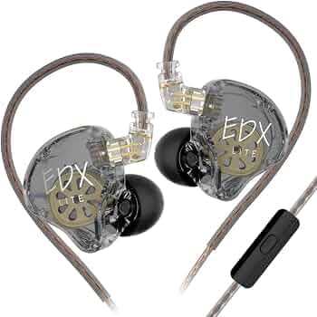 KZ EDX Lite in-Ear Monitor Wired Earphone with Super-Linear Dynamic Driver Unit, OFC Detachable 0.75mm 2 Pin Cable, Deep Bass Audio for Audiophile, Si...