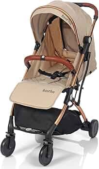 Bonfino Runway Cabin Stroller in Linen Fabric for Babies|Lightweight Stroller for Cabin Travel One-Hand Folding Stroller|Pram for 0 to 3 Yr Babies| In...