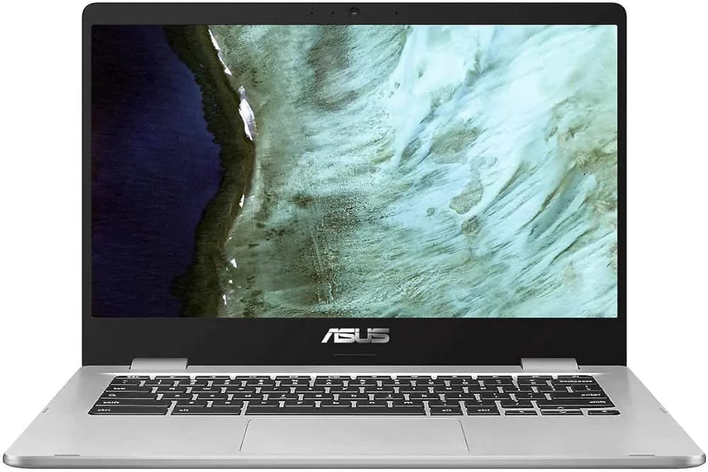 Asus Chromebook C523 15.6" HD NanoEdge Display with 180 Degree Hinge Intel Dual Core Celeron Processor, 4GB RAM, 64GB eMMC, Silver Color