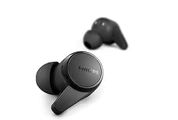 Philips Audio T1207 True Wireless Headphones with Up to 18 Hours Playtime and IPX4 Water Resistance, Black