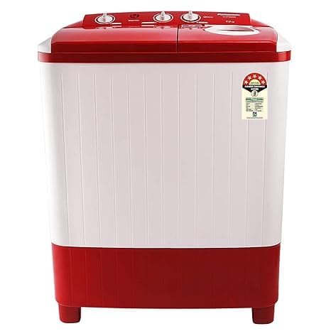 Panasonic 7 kg 5 Star Semi-Automatic Top Loading Washing Machine (NA-W70E5RRB, Red, Powerful Motor) Washing Machines & Dryers
