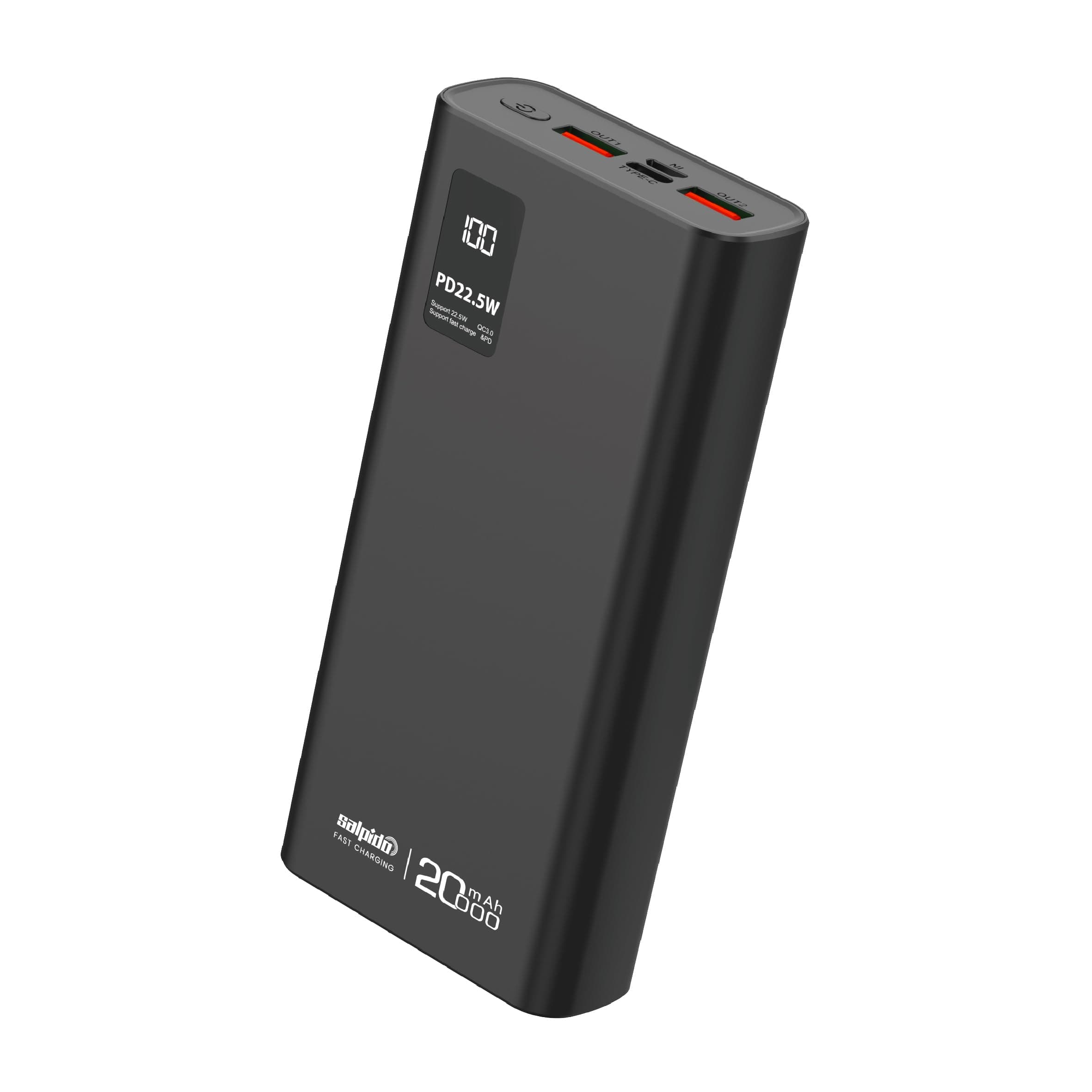 Salpido 20000mAh Power Bank, Fast Charging 22.5W, LED Display, Portable | Powervolt 102 Max, LED battery display, multiple input & output ports, smart chip protection, for smartphones & tablets