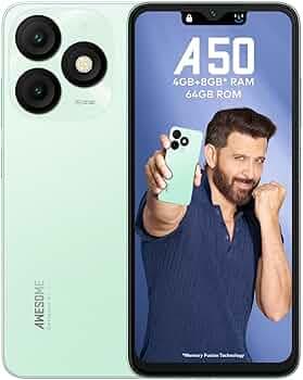itel A50|6.6" HD+ Display with Dynamic Bar| 4GB RAM +64GB ROM, Upto 12GB RAM with Memory Fusion|Octacore Processor|8MP AI Dual Rear Cam|5000 mAh Batte...