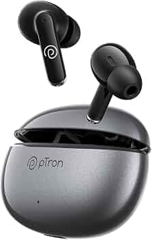 (Refurbished) pTron Bassbuds Eon in-Ear TWS Earbuds with HD Mic, AI-ENC Calls, Deep Bass, Bluetooth v5.3 Wireless Headphone, 30H Playtime, Quick Pairi...