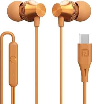 Portronics Conch Beat C in Ear Wired Earphones with Mic, Type C Audio Jack, 10mm Driver, 1.2m TPE Anti Tangle Wire, in line Mic Controls, Powerful Aud...