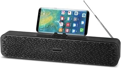 OUD ® Bluetooth Wireless Sound Bar Portable Premium 2 Speaker with 2 Sub woofer with Mobile Holder for PC TV Computer Laptop and Mobile (Assorted Colo