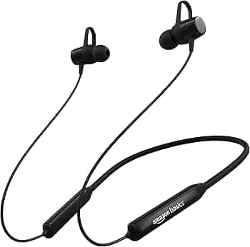 (Refurbished) amazon basics in-Ear Bluetooth 5.0 Wireless Neckband with Mic, 10mm Drivers Magnetic Earbuds, Voice Assistant, Dual Pairing and IPX4 Wat...