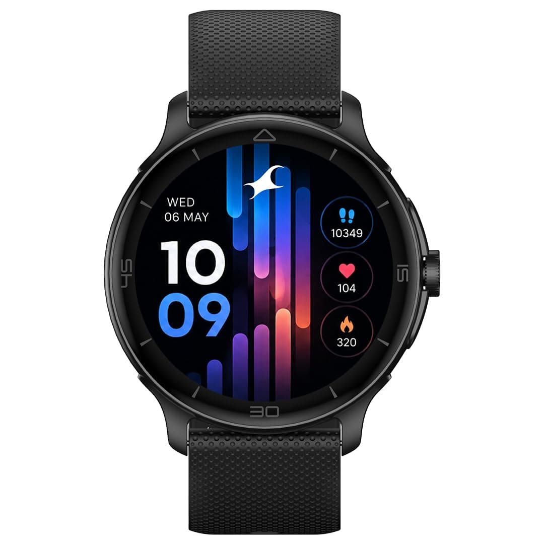 Fastrack Revoltt R1 with 1.38" Ultra UV Round Display with BT Calling, Heart Rate,SpO2 & Sleep Tracking, IP68, AI Voice Assistant, Upto 5 Days Battery- Smart Watch for Man and Woman-Black