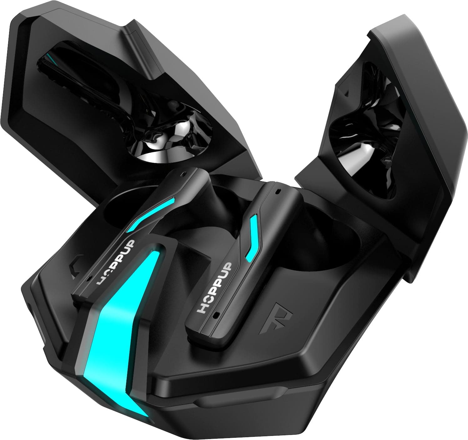 HOPPUP Xo6 Gaming Earbuds with 35MS Low Latency, RGB LED, 13MM Drivers & 50H Playtime Bluetooth (Coal Black, True Wireless)