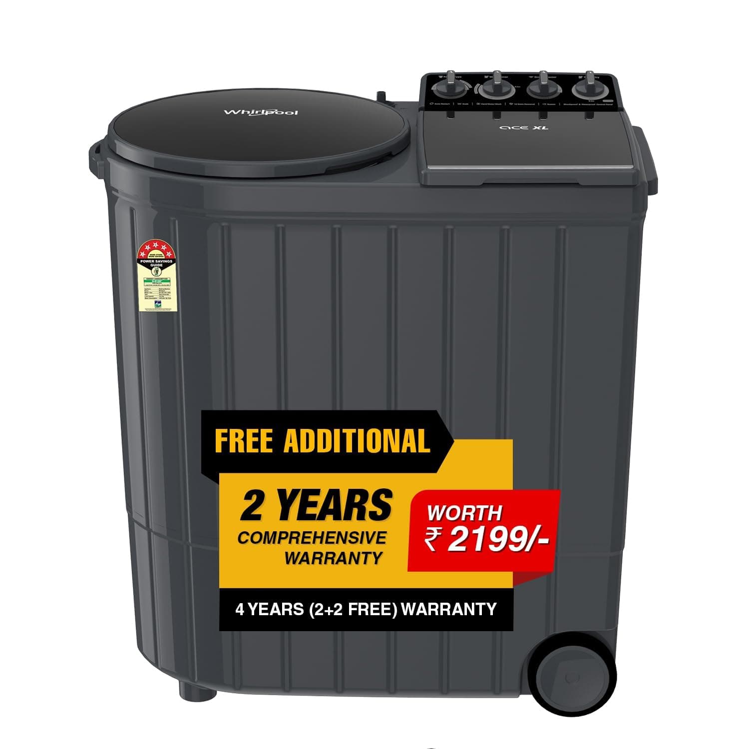 Whirlpool 10Kg Semi-Automatic Top Loading Washing Machine (Ace XL 10, Graphite Grey (10YR)