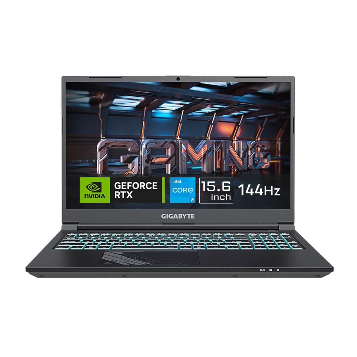GIGABYTE G5 MF-E2IN313SH 12th Gen Intel Core (15.6 FHD 144Hz(45%)/i5 12500H/RTX 4050 6G/DDR4 3200 8GB*2/GEN4 512G/AX211/WIN11 Home) Gaming Laptop (Bla...
