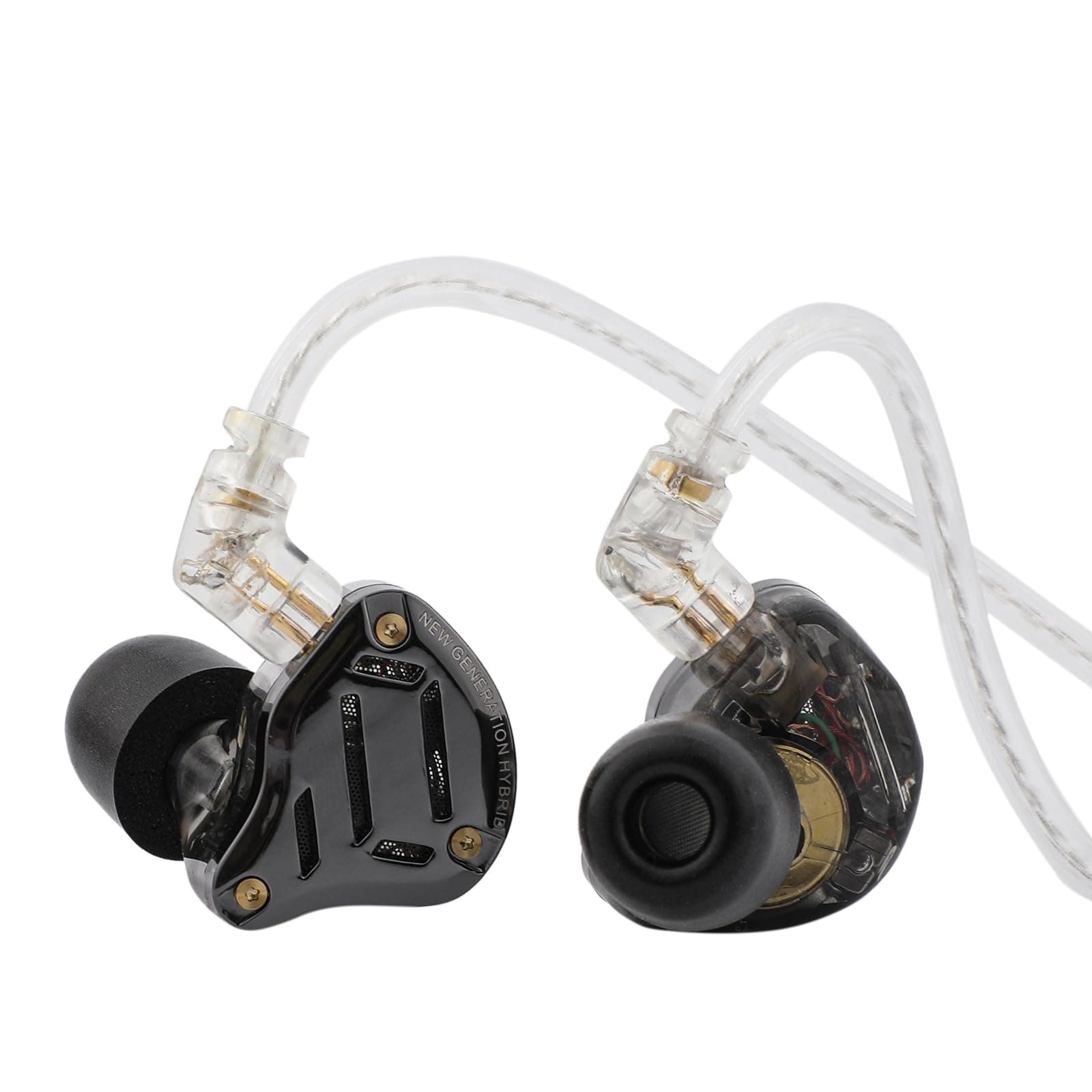 Linsoul KZ ZS10 PRO 2 In Ear Monitor IEM, 1DD+4BA Hybrid Wired Earbuds, with 4-Level Tuning Switch, 3-Way Crossover Gaming Earbuds, Silver-plated IEM ...