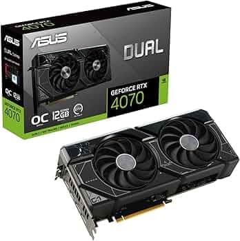 ASUS Dual GeForce RTX 4070 OC Edition 12GB GDDR6X (PCIe 4.0, 12GB GDDR6X, DLSS 3, HDMI 2.1, DisplayPort 1.4a, 2.56-Slot Design, Axial-tech Fan Design,...
