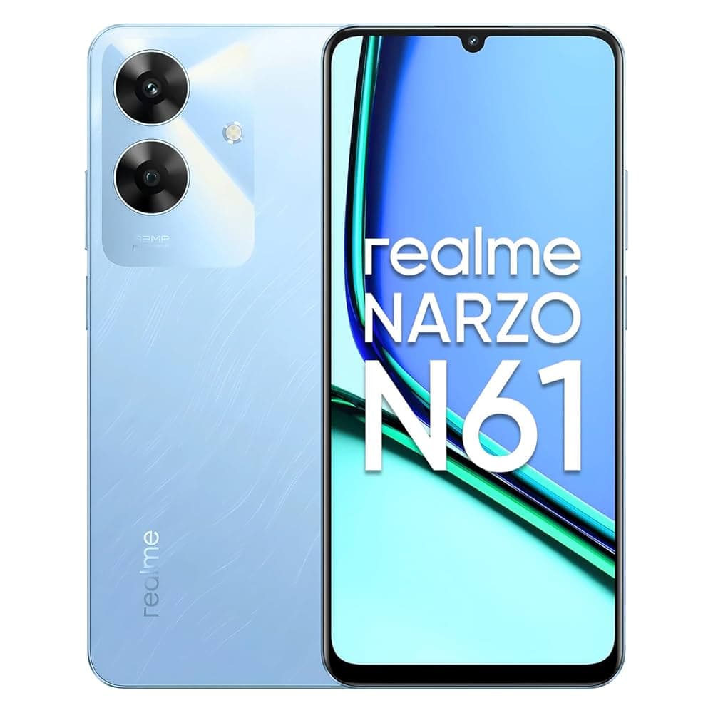 realme NARZO N61 4G Smartphone 4+64GB Blue,6.56-inch Screen,90Hz Display,5000mAh Battery, 32MP Camera,UNISOC T612, IP544 Dust & Water Resistant,Bend R...