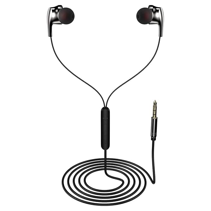 Staunch Star 300 Wired in Ear Bass Earphones,Electro Plated Earbuds,Glossy Finish 3.5mm Jack with Inbuilt Mic Headphones
