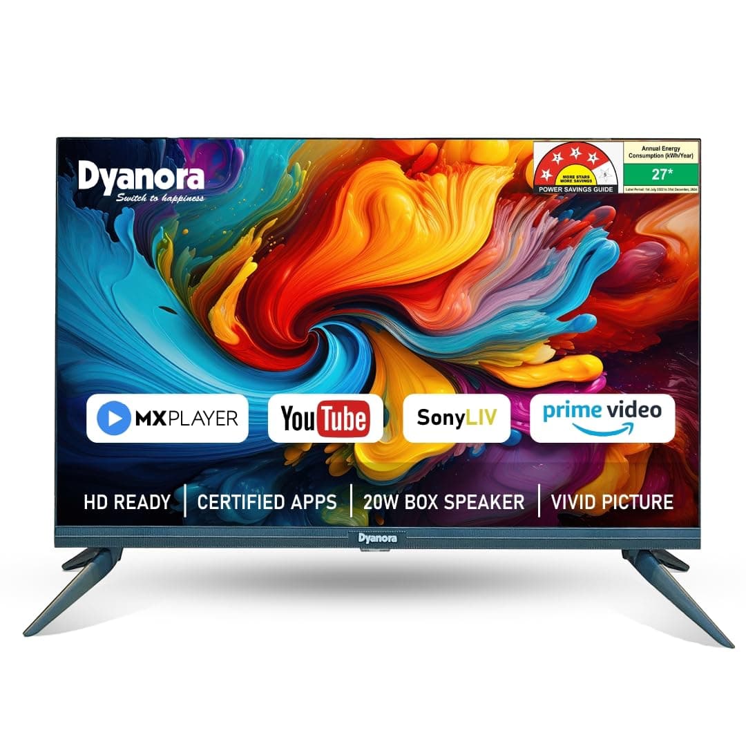 Dyanora 60 cm (24 Inches) HD Ready Smart LED TV DY-LD24H4S (Black) (2022 Model)