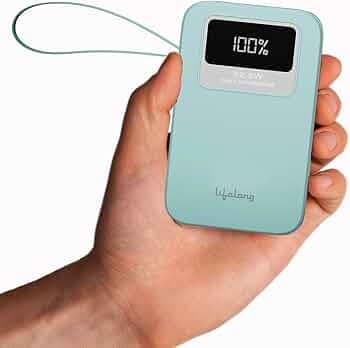 Lifelong AMPCHARGE 20000 mAh 22.5 W Compact Pocket Size Power Bank with 4 Input/Output Port (Light Blue, Lithium Polymer, Fast Charging, Quick Charge ...