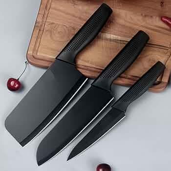 AMENDAS Stainless Steel Professional Kitchen Knife Set, Meat Knife, Chef's Knife with Non-Slip Handle Sharp Manual Sharpening for Home Kitchen and Res...