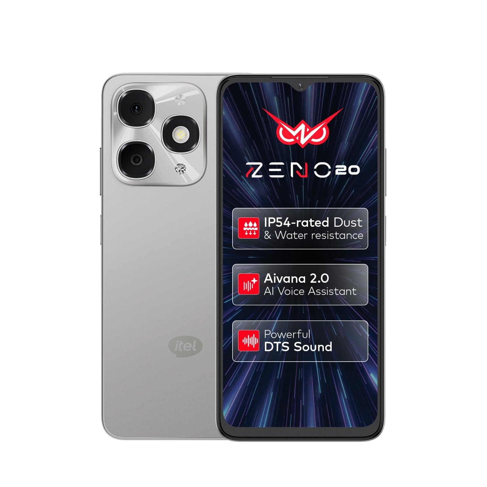 Zeno 20 | AI Vana 2.0 | 3GB RAM 64GB ROM | 6.6" HD+ 90Hz Display | 13MP AI Camera | IP54 Rated | Always-On Display | Dynamic Bar | DTS Sound | 5000mAh...