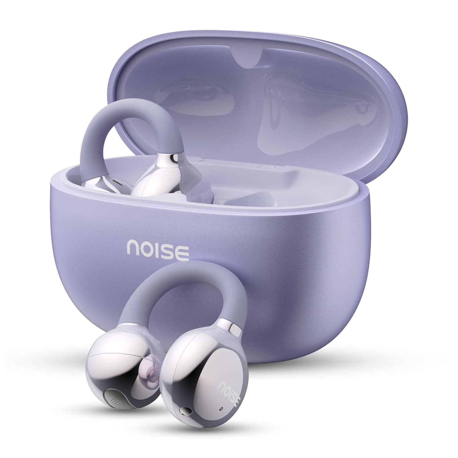Noise Newly Launched Air Clips Wireless Open Ear Earbuds with Chrome Finish, AirWave Technology,Up-to 40H Playtime, Dual Device Pairing, Quad Mic with...