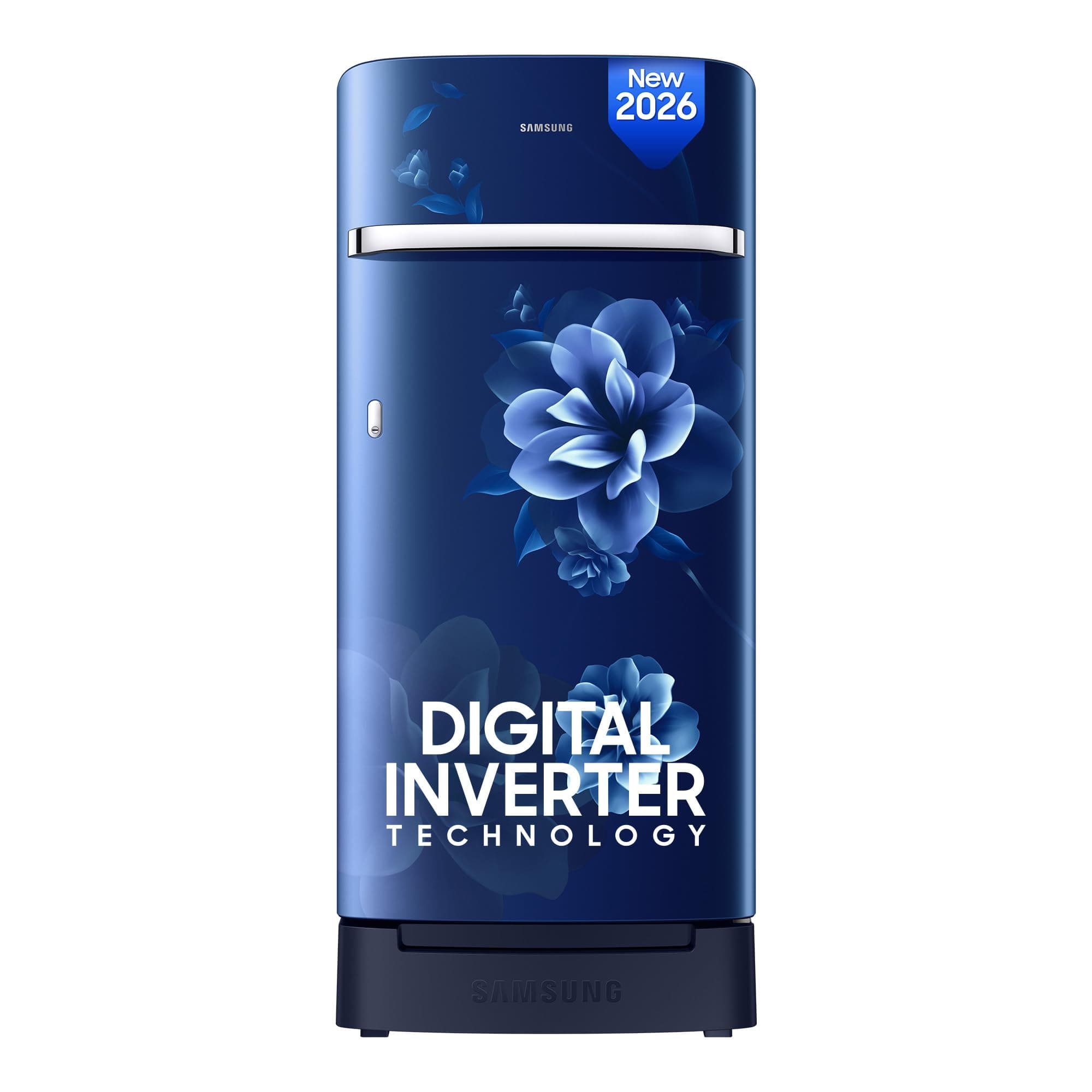 Samsung 189 L, 5 Star, Digital Inverter, Direct-Cool Single Door Refrigerator (RR21H2H25CU/HL, Camellia Blue, Base Stand Drawer, Single Touch Defrost,...