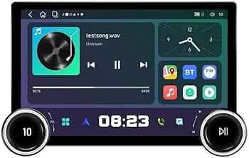 Gemstone Diamond 2K (6 GB RAM + 128 GB ROM) Dual Knob 10.1 inch QLED Display Android auto and carplay Wireless car Stereo Music System (Free Mic)