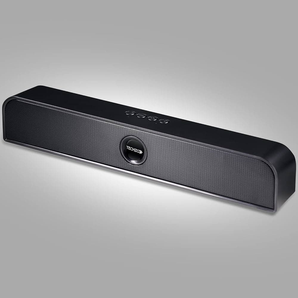 TECHZO Dapper Soundbar TZ-27 10Watt Bluetooth Speaker V5.0 and Hi-Fi' Stereo Sound Quality for Phone/TV/Laptop/Tablets/Projectors, 1200 mAh Battery for More Than 6 Hours Playtime (Wireless)(Black)
