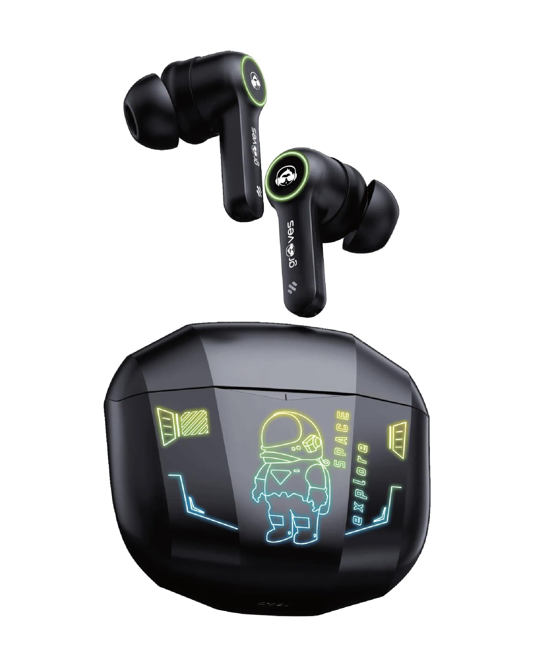 Grooves Fort Newly Launched-Gaming TWS Up to 80H Playtime - in Ear Dual Mode with 45Db Low Latency, Bt 5.3,Abs-Enc-, 13Mm Driver, 400 Mah Battery with...