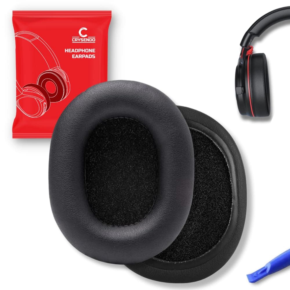 Crysendo Headphone Cushion Compatible with ZEBRONICS Zeb-Thunder Headphone Cushions | Replacement Headphones Earpads | Protein Leather & Memory Foam Headphone Ear Cushion Cover Earpads (Black)