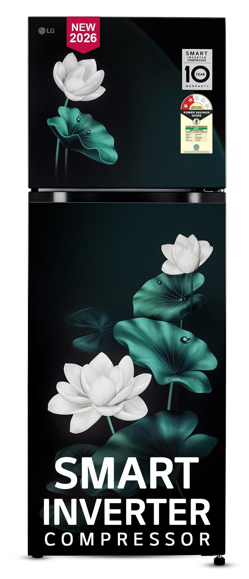 LG 251 L, 2 Star, Frost-Free Smart Inverter Double Door Convertible Refrigerator (GLT2526XWEL, Emerald Lotus, Multi Air Flow Cooling with Smart & Dair...