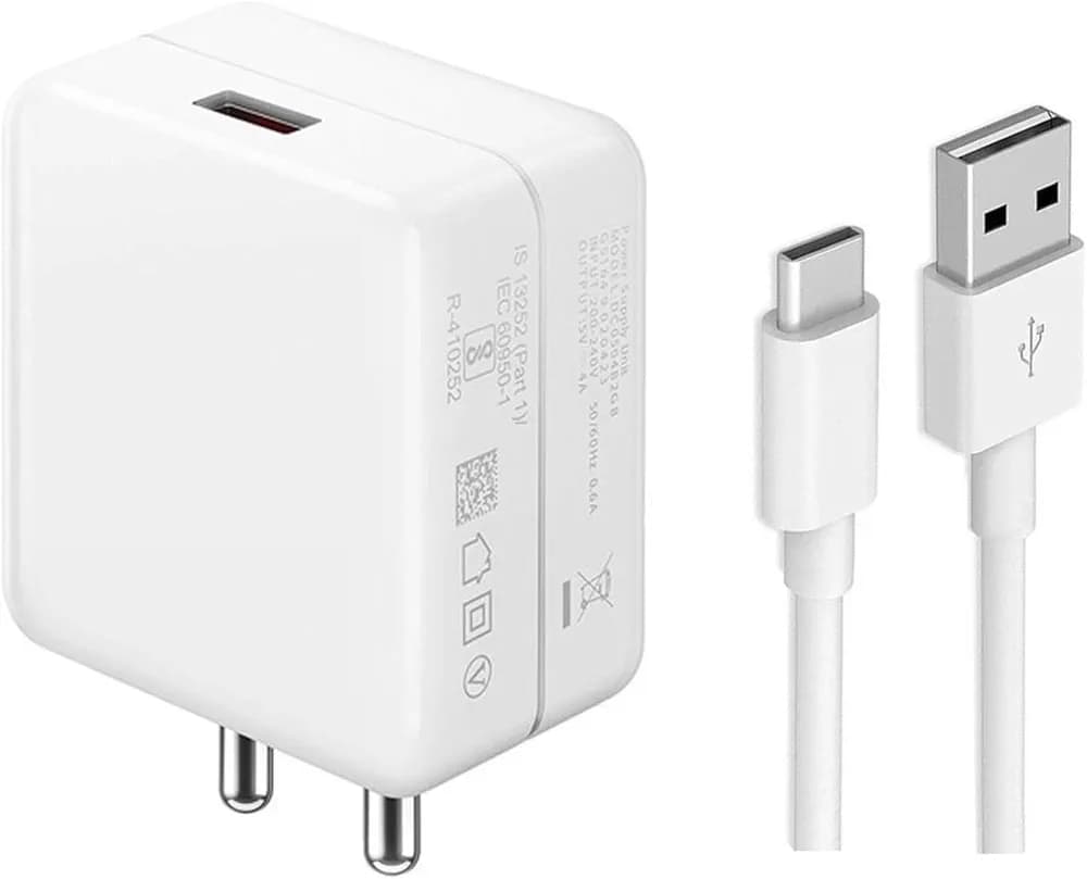 Ultra Fast Type-C Charger for Oppo F19 Pro+ 5G / Oppo F 19 Pro+ 5G Charger Original Adapter Like Wall Charger | Mobile Charger | Qualcomm QC 3.0 Quick Charge Adaptive Fast Charging, Rapid, Dash, VOOC, AFC Charger With 1 Meter Type C USB Data Cable (3.0 Amp, TB3, White)
