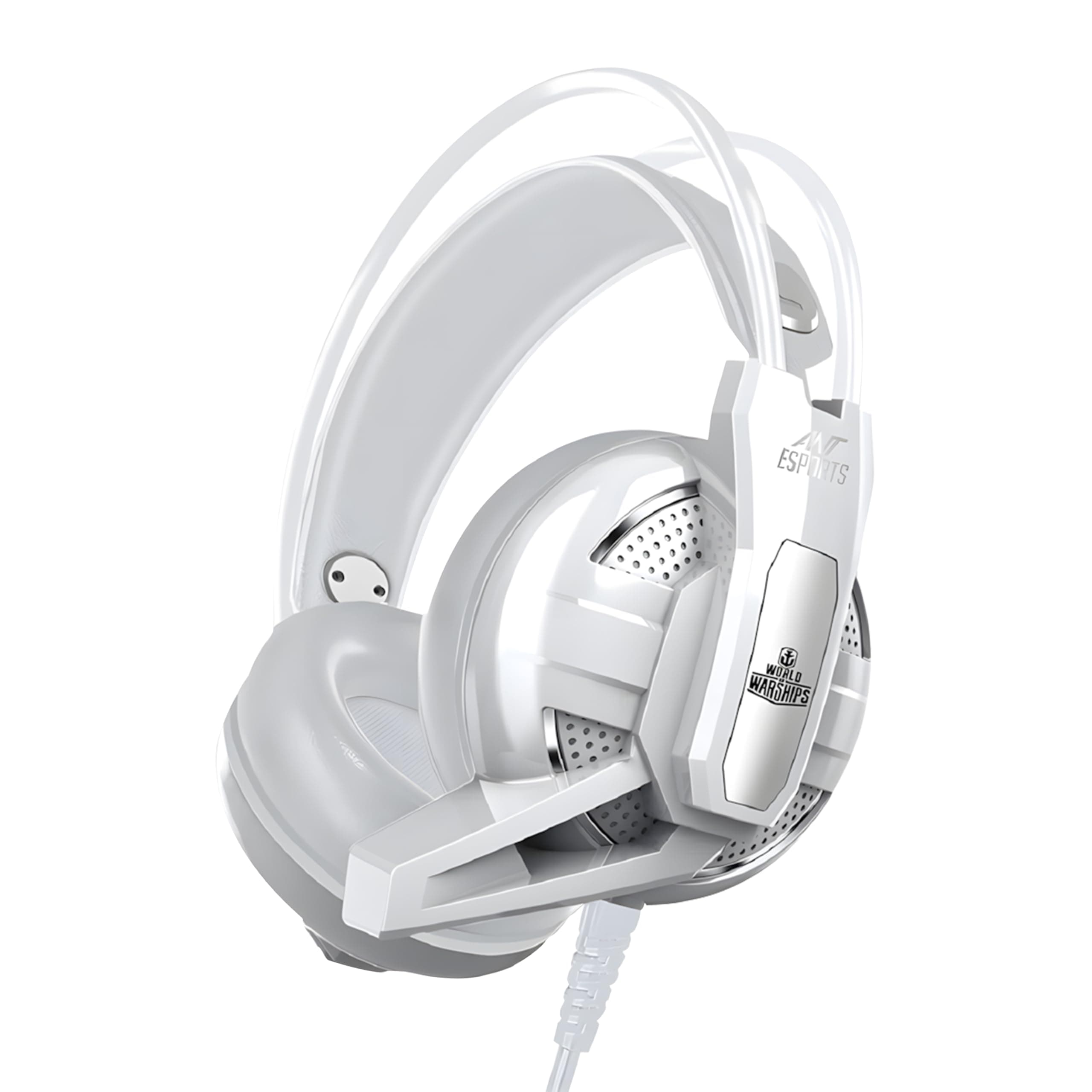 Ant Esports H520W World Of Warships Edition Wired Over Ear Headphones With Mic (White)