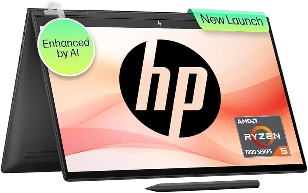 HP Envy x360 2-in-1 Laptop 15,AMD Ryzen 5 7530U,15.6-inch(39.6 cm),FHD,16GB LPDDR4x,512GB SSD,Multi-Touch Enabled,Dual Speakers,Win 11,Nightfall Black...