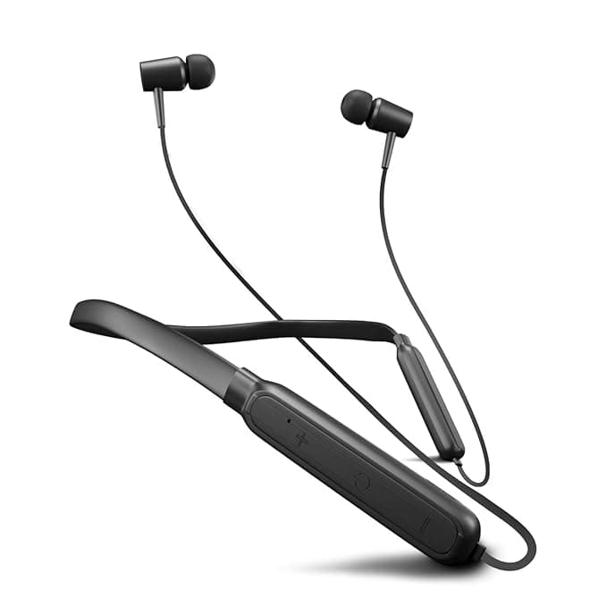 Flybot Action in Ear Wireless Bluetooth Neckband and Magnetic Earbuds, IPX4 Water Resistant Sports Earphones, Built-in Mic (Black) In-Ear
