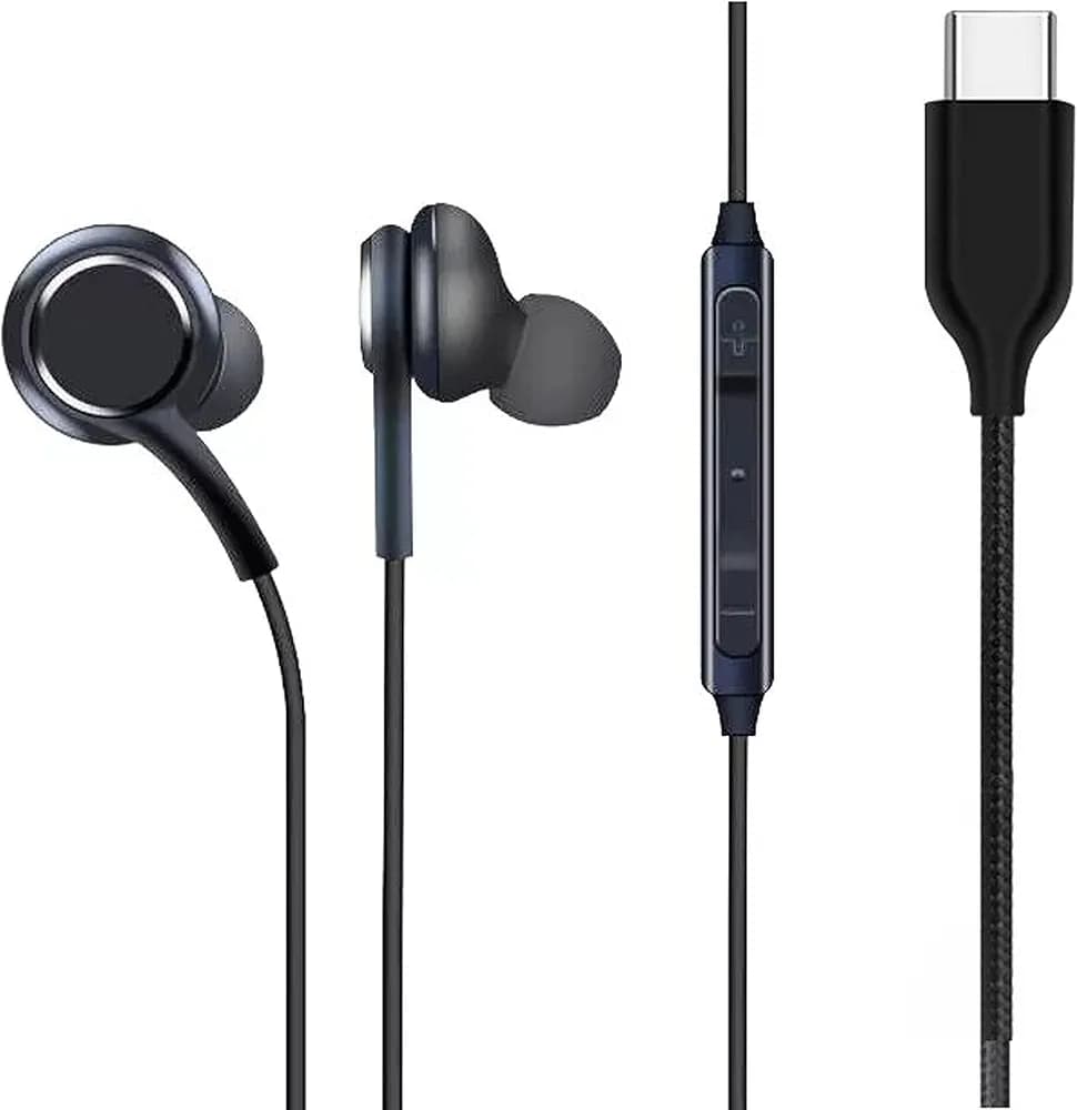 C-TYPE In-Ear Headphones Earphones for vivo T1 5G, vivo T 1 5G , vivo T One 5G Metallic C Type Earphones with Mic and Volume Controller, High Bass Headphoens for Mobile, Wired Earphones | Earphone Original Like Wired Stereo Deep Bass Head Hands-free Headset Earbud- Blak/White, JSF 1