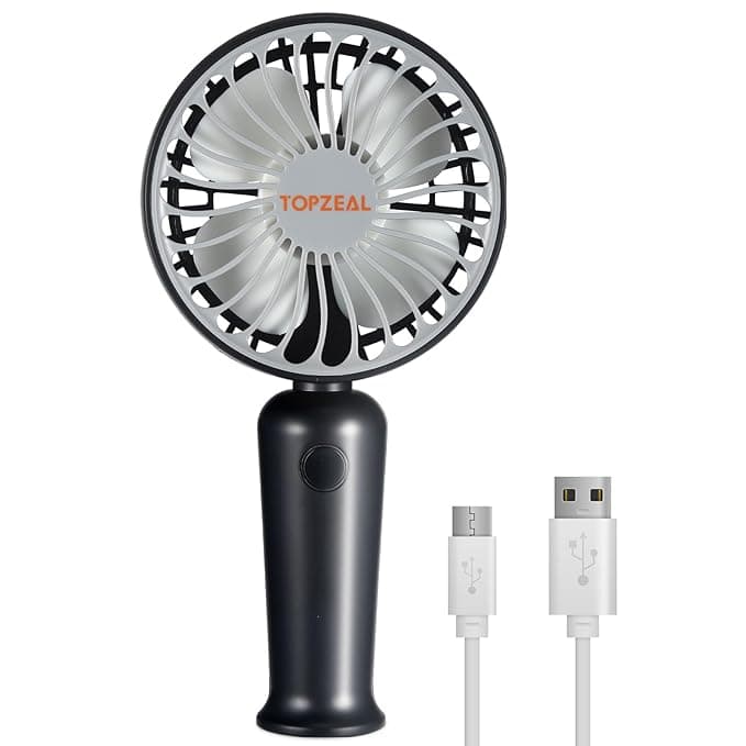 Topzeal Mini Portable Fan, 1200mAh Battery Rechargeable Fan, Small Size Table Fan High Speed, USB Charging Hand Fan for Women Men Kids, Personal Handh...