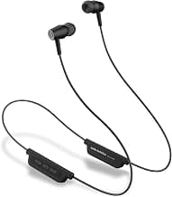 Audio-Technica CLR100BT Bluetooth Wireless In Ear Earphones With Mic with 200 Hours Standby Time, Volume Control, Extra Bass, IPX2 Water Resistant, No