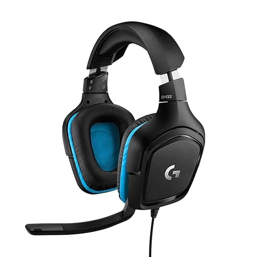Logitech G432 7.1 Surround Sound Gaming Headset - Stereo - Black - Mini-Phone, USB - Wired - 5 Kilo